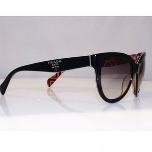 PRADA Womens Designer Sunglasses Black Cat Eye SPR 05P MAS-OA7 18440